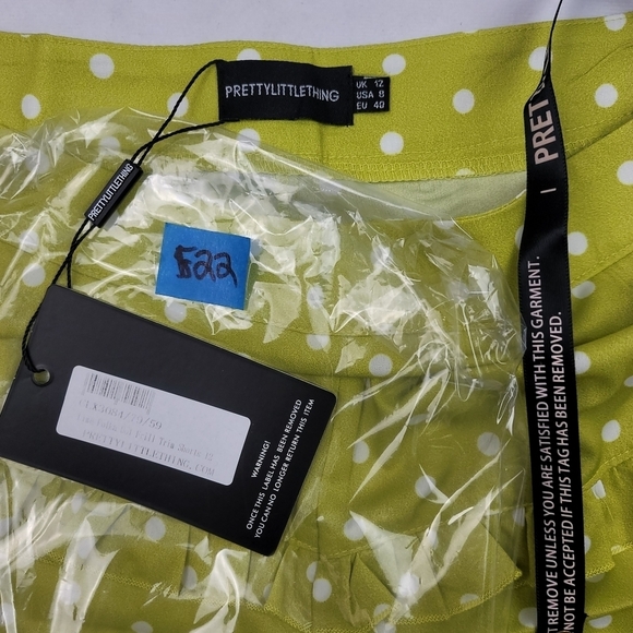 NWT lime polka dot frill trim high waisted shorts - Picture 6 of 6